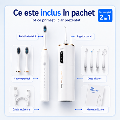 Pachet 2 în 1 - Periuță+Irigator - Rutină Orală Completă