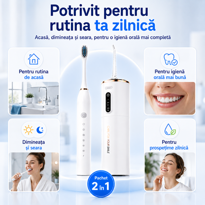Pachet 2 în 1 - Periuță+Irigator - Rutină Orală Completă